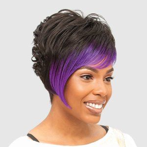 Unea Vanessa Hair Full Wig Adjustable Fashion Short Pixie Cut Layers Black Women